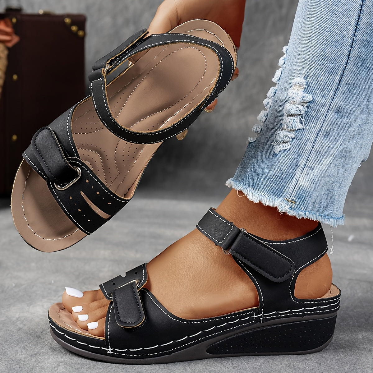 Mirela | Komfortable Sandalen mit Keilabsatz