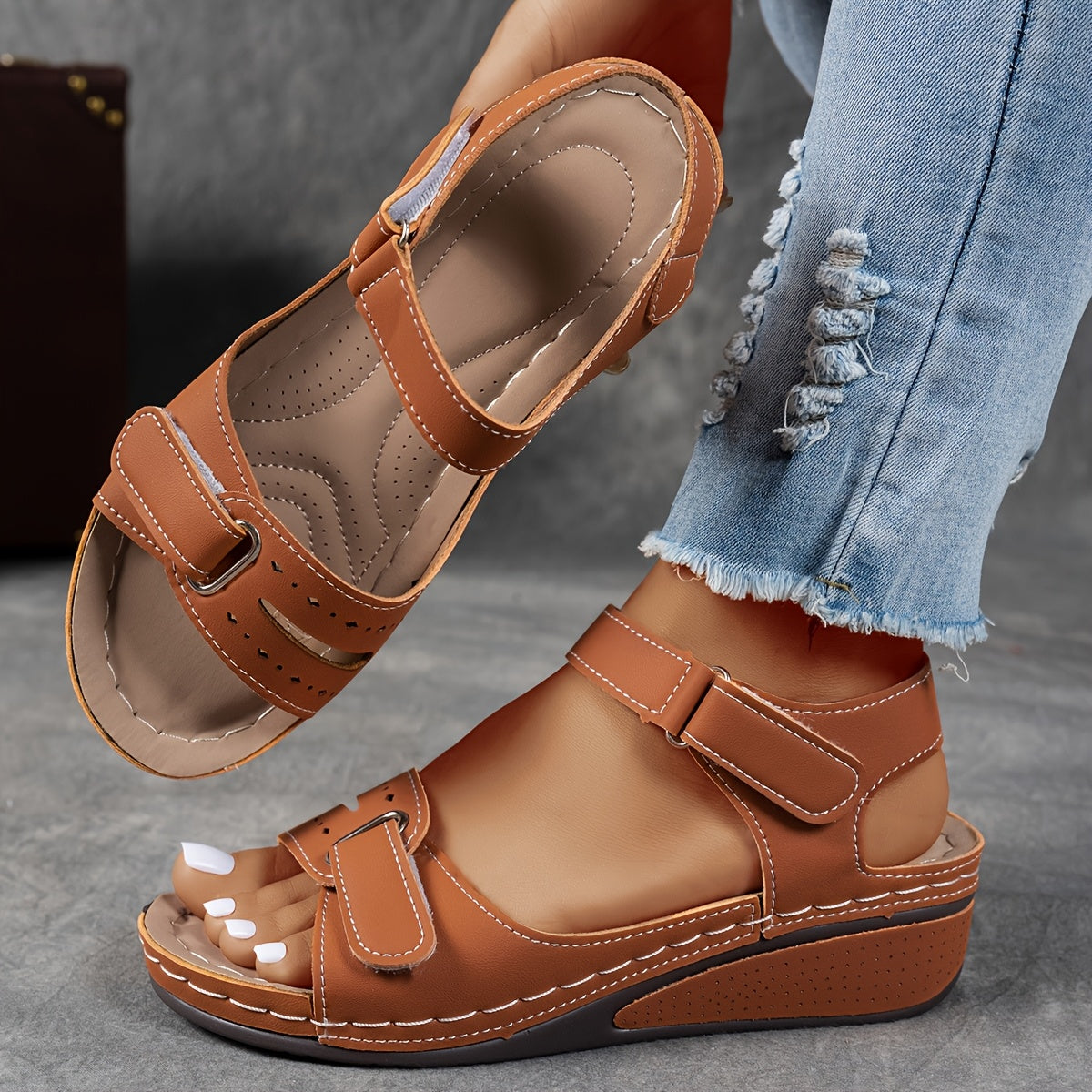 Mirela | Komfortable Sandalen mit Keilabsatz
