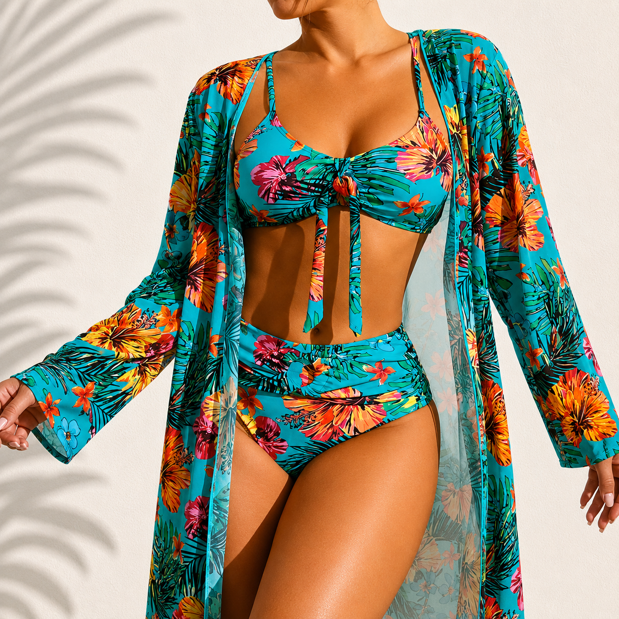 Zafira | Tropisches Bikini Set mit Kimono