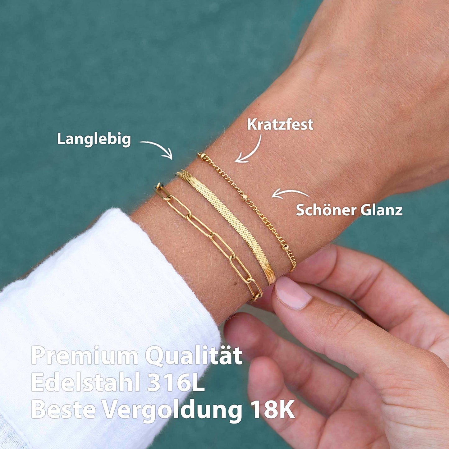 BonnyShine Armband Gold Damen Set