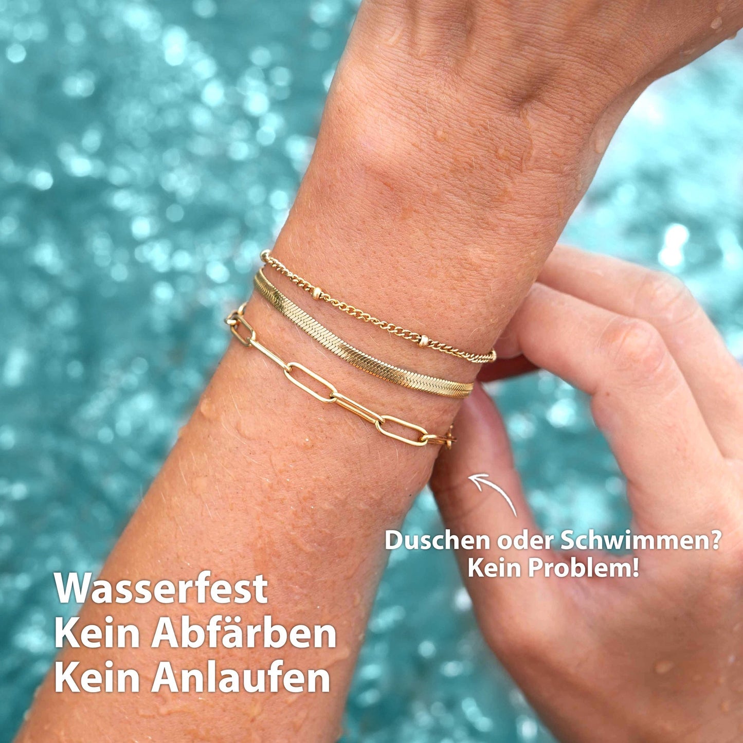BonnyShine Armband Gold Damen Set