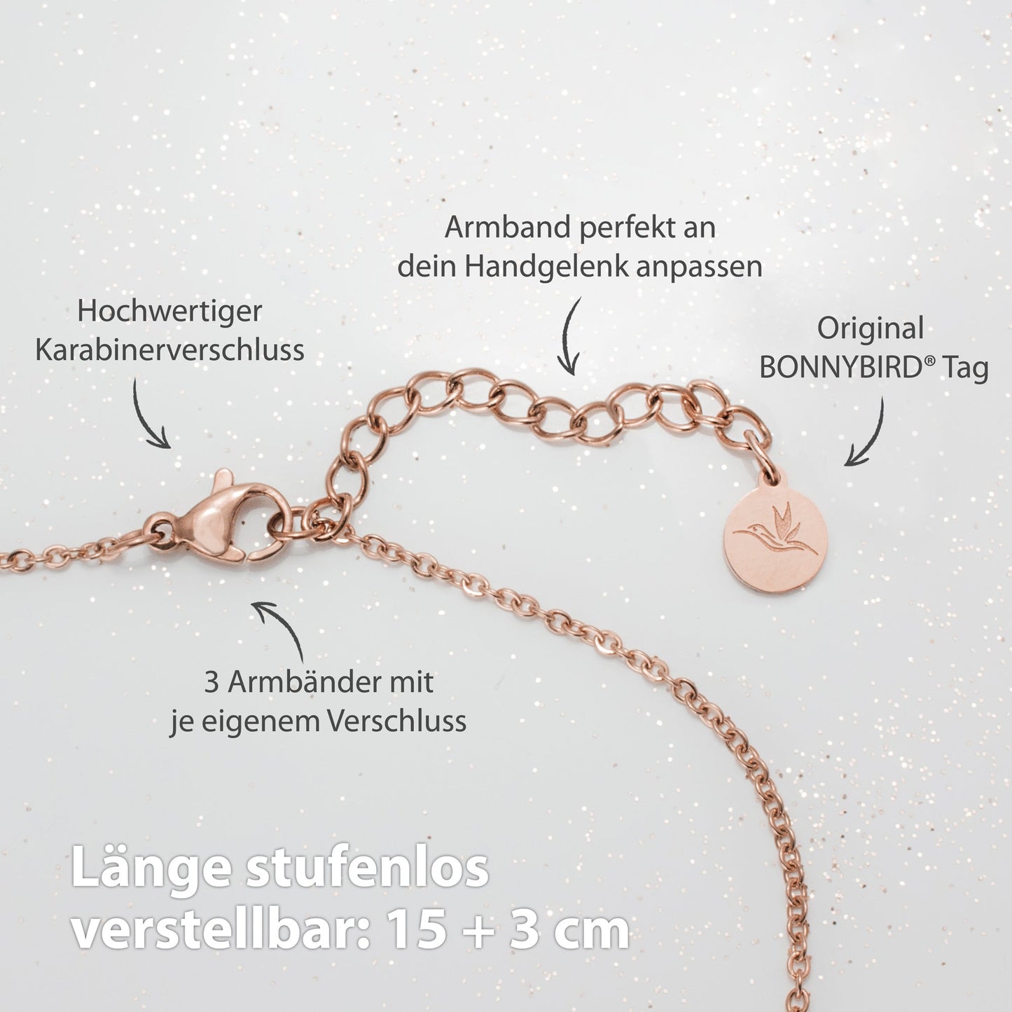 BonnyMilano Armband Set Roségold