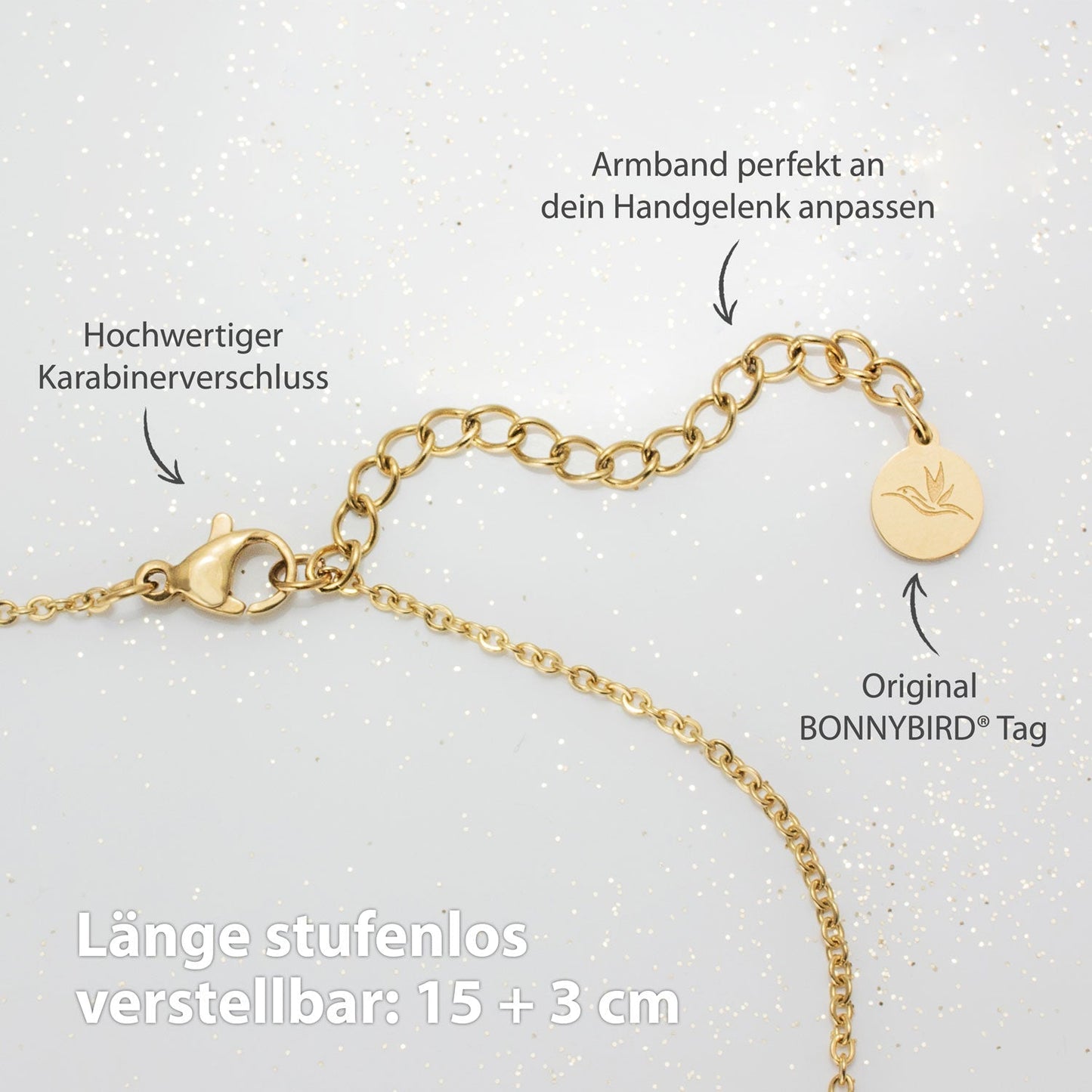 BonnyBliss Armband Kleeblatt Gold