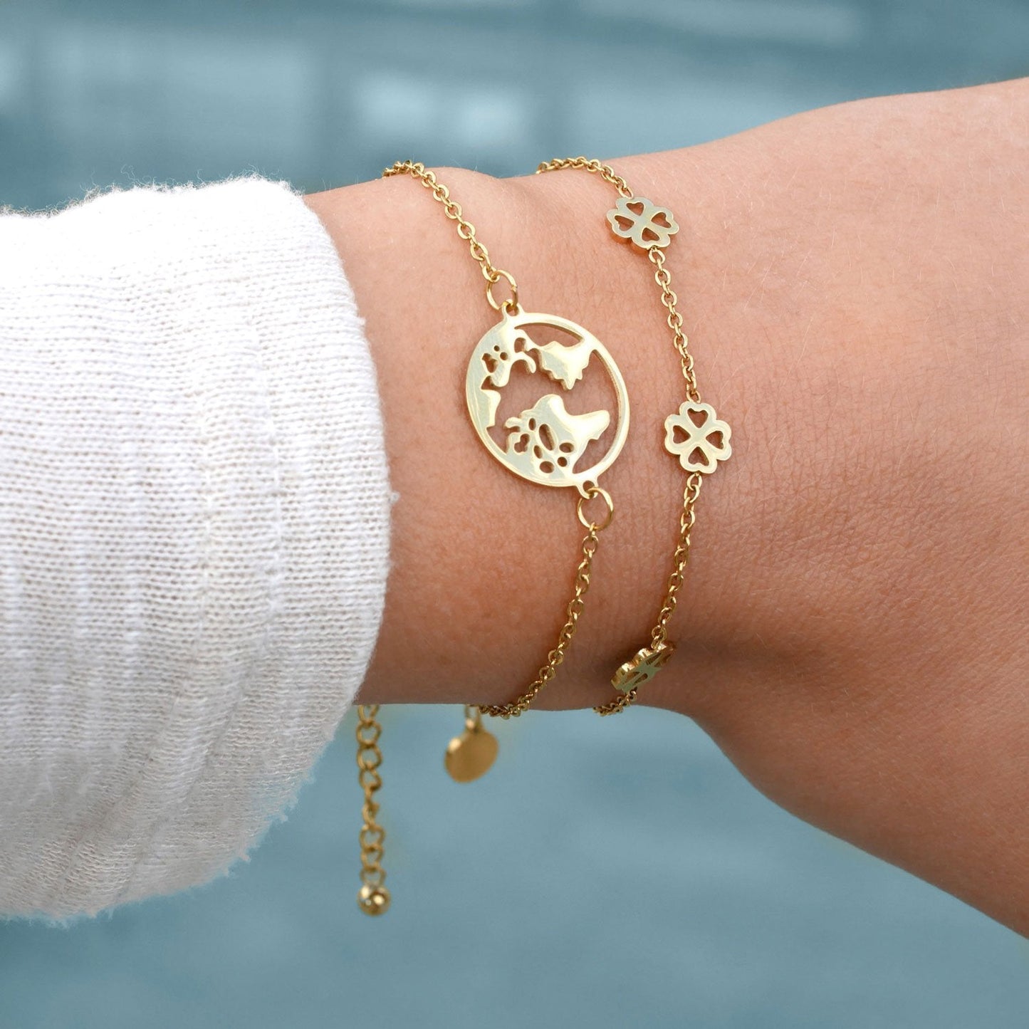 BonnyBliss Armband Kleeblatt Gold