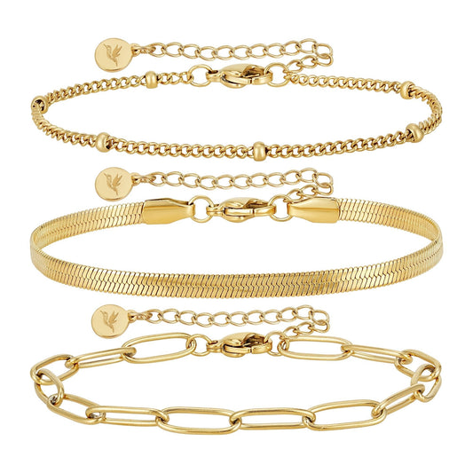 BonnyShine Armband Gold Damen Set