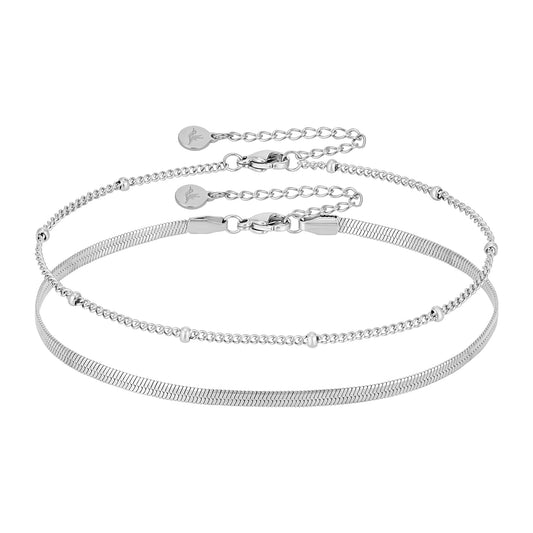 BonnyBeach Fußketten Silber Set
