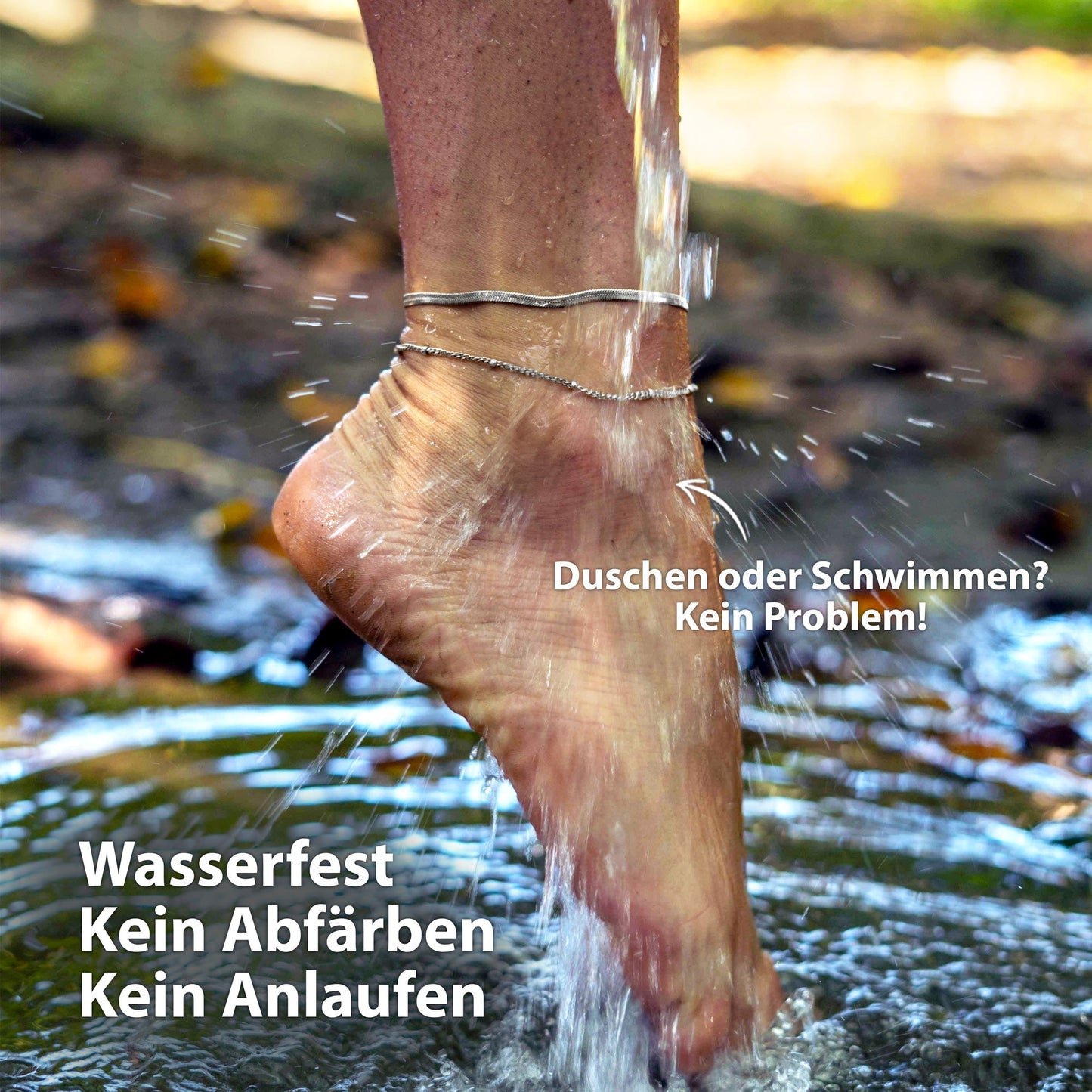 BonnyBeach Fußketten Silber Set