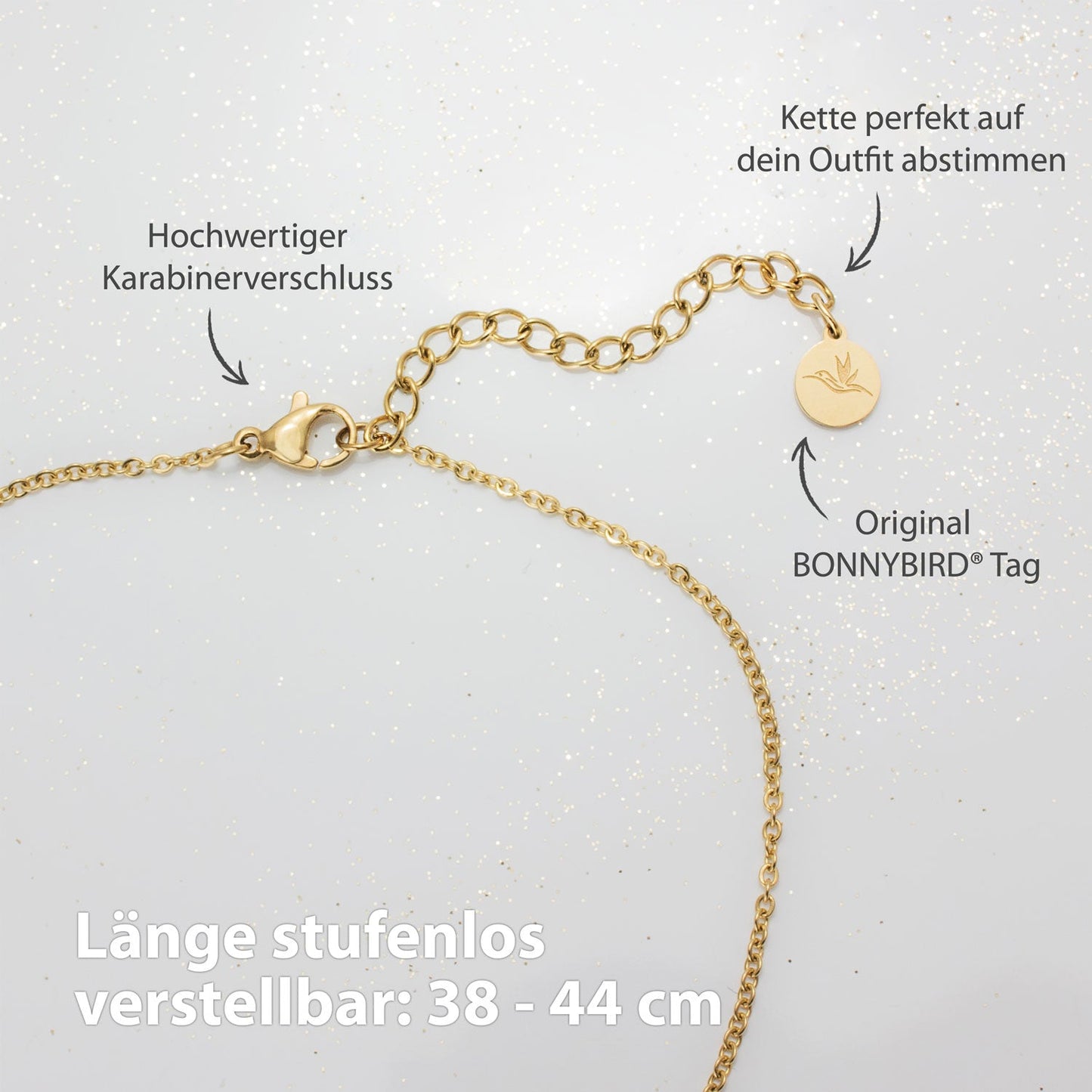 BonnyOcean Kette Gold mit echten Süßwasserperlen