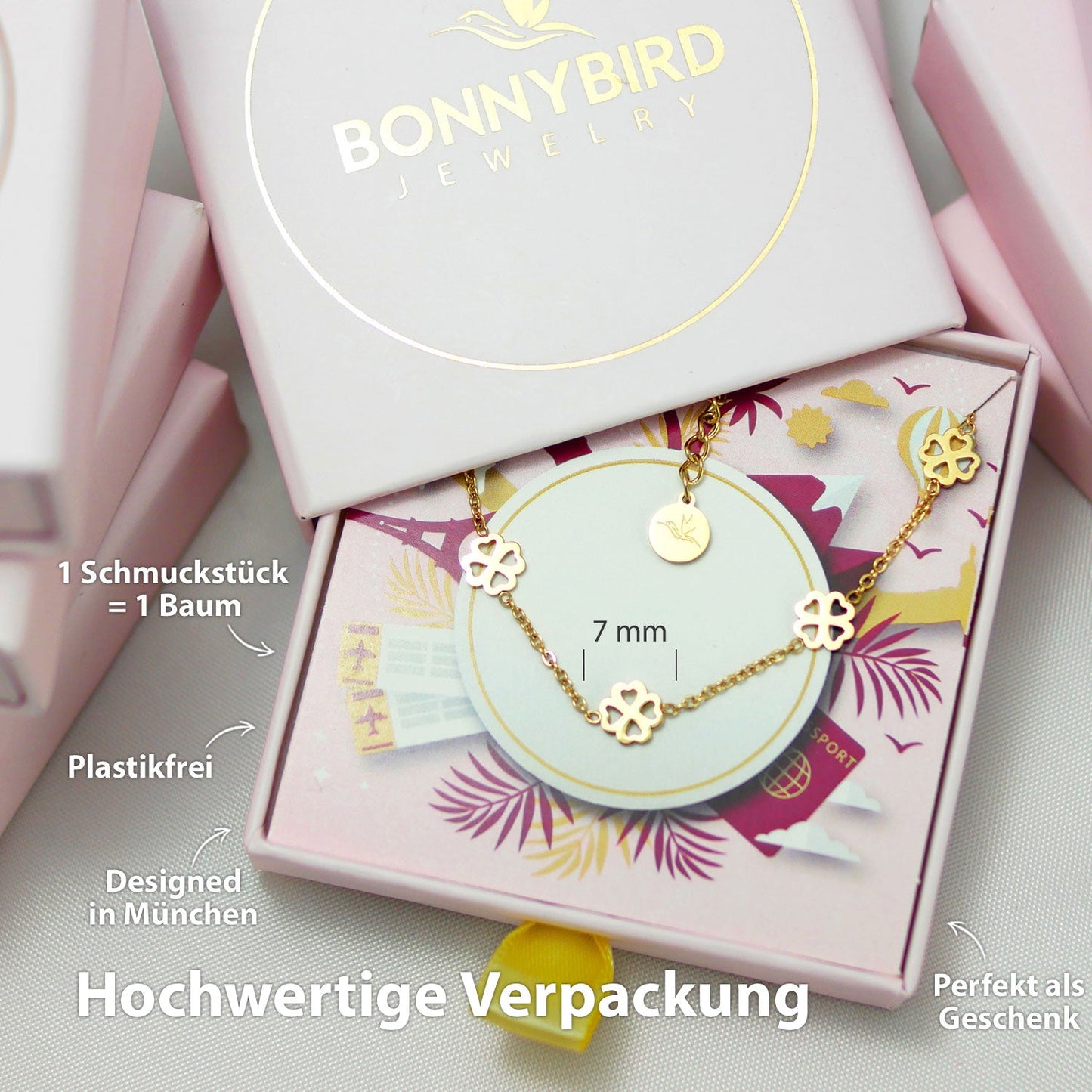 BonnyBliss Armband Kleeblatt Gold